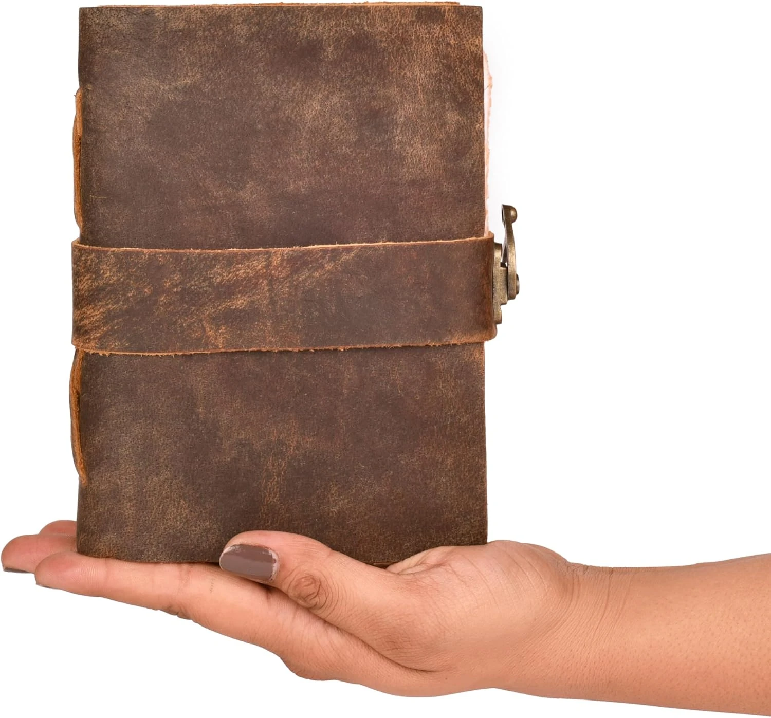 Leather Bound Vintage Journal for Women & Men - Book of Shadows - Lock Closure -