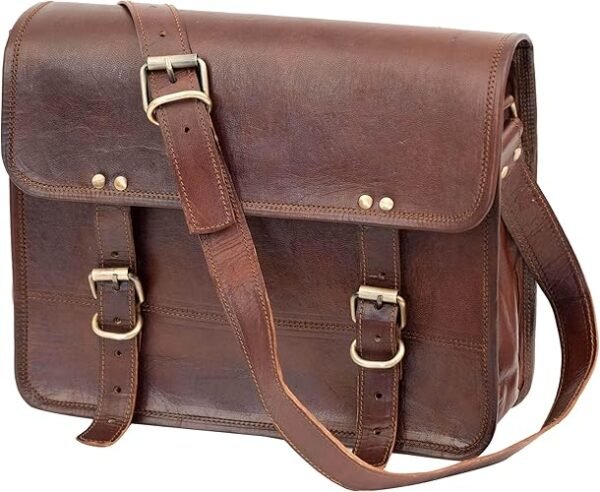 Leather Messenger Bag vintage satchel bag Crossbody Bags for Men and Women unisex office bag